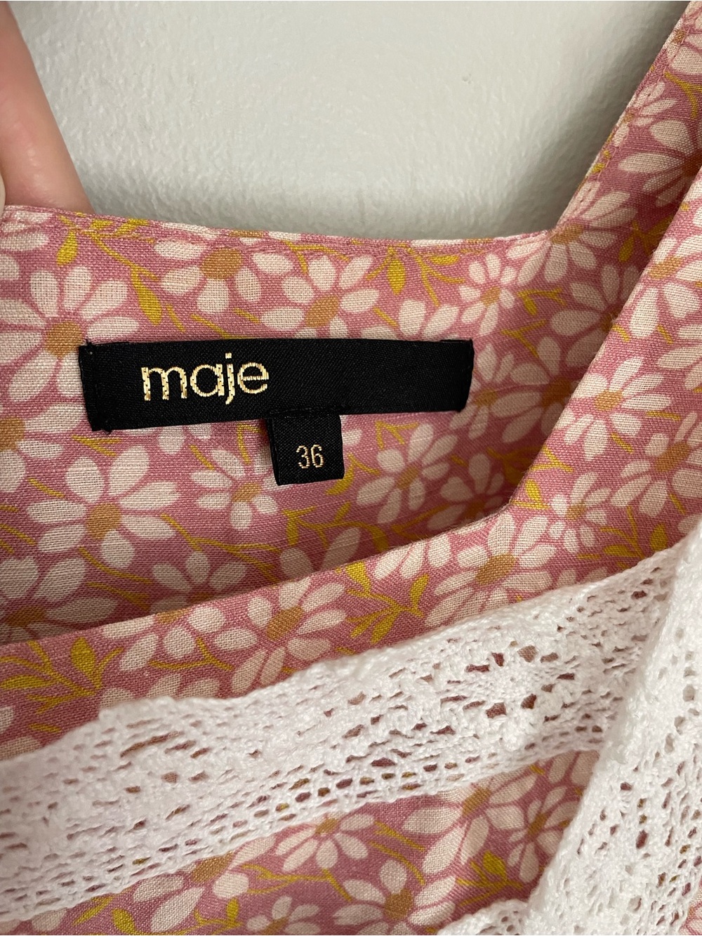 Maje Radola Floral Print Linen Blend Mini Dress Eu 36 Size S Cottagecore Prairie - Picture 4 of 16